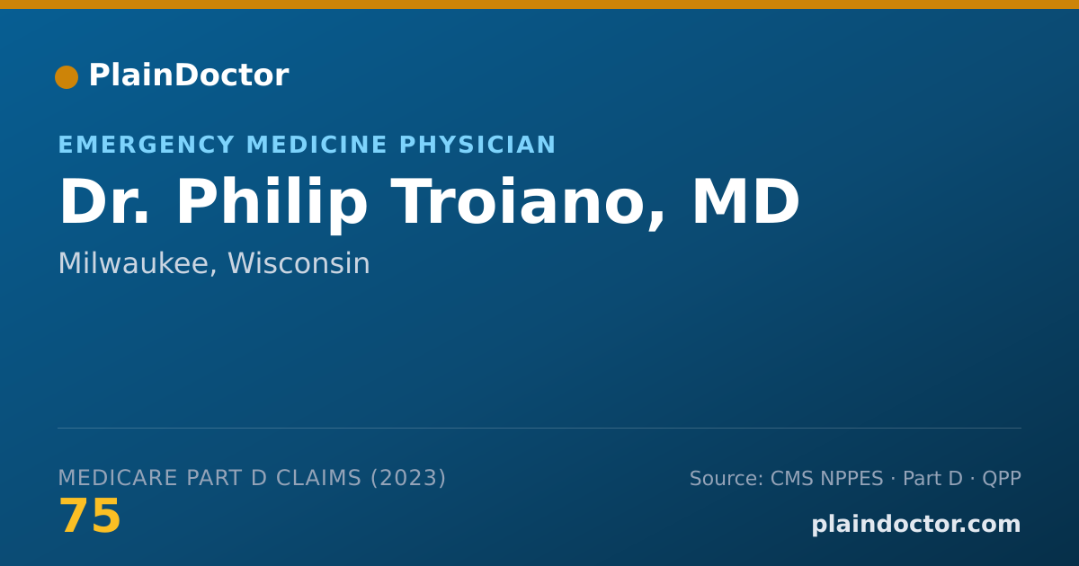 Shareable card for Philip Troiano, MD - Emergency Medicine Physician, Milwaukee, WI