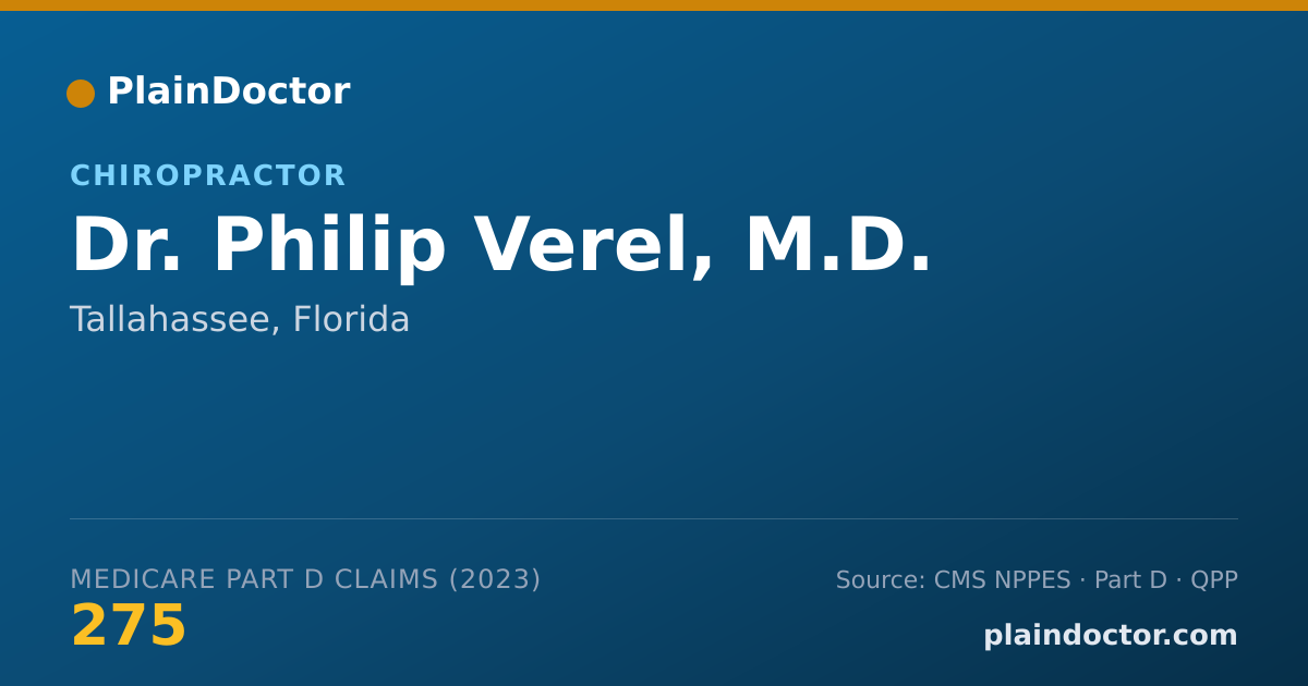 Shareable card for Philip Verel, M.D. - Chiropractor, Tallahassee, FL