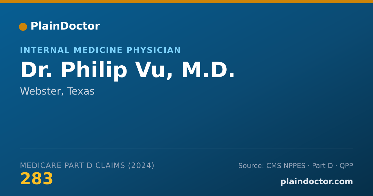Shareable card for Philip Vu, M.D. - Internal Medicine Physician, Webster, TX