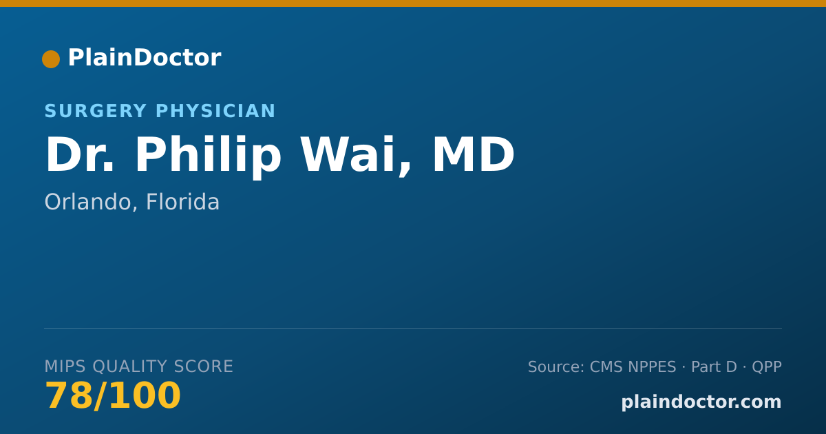 Shareable card for Philip Wai, MD - Surgery Physician, Orlando, FL
