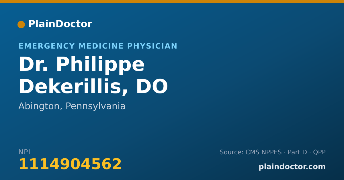 Shareable card for Philippe Dekerillis, DO - Emergency Medicine Physician, Abington, PA