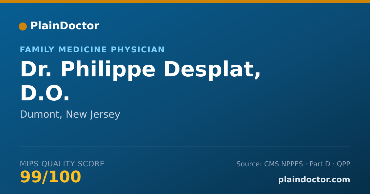Shareable card for Philippe Desplat, D.O. - Family Medicine Physician, Dumont, NJ