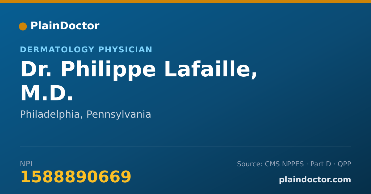 Shareable card for Philippe Lafaille, M.D. - Dermatology Physician, Philadelphia, PA