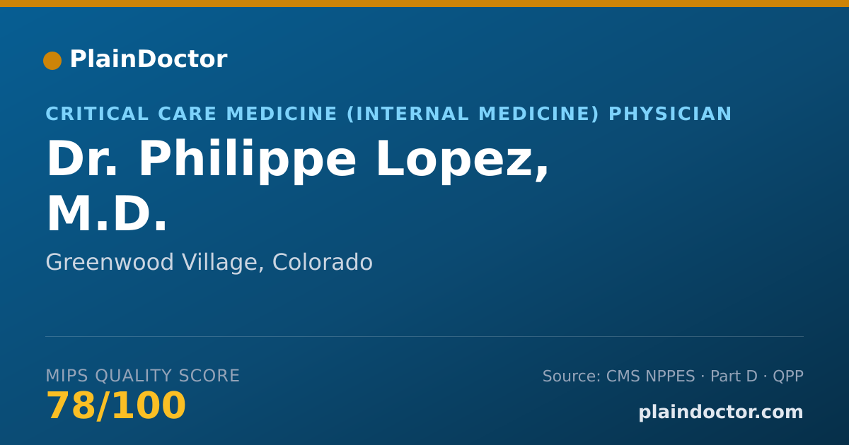 Shareable card for Philippe Lopez, M.D. - Pulmonary Disease Physician, Greenwood Village, CO
