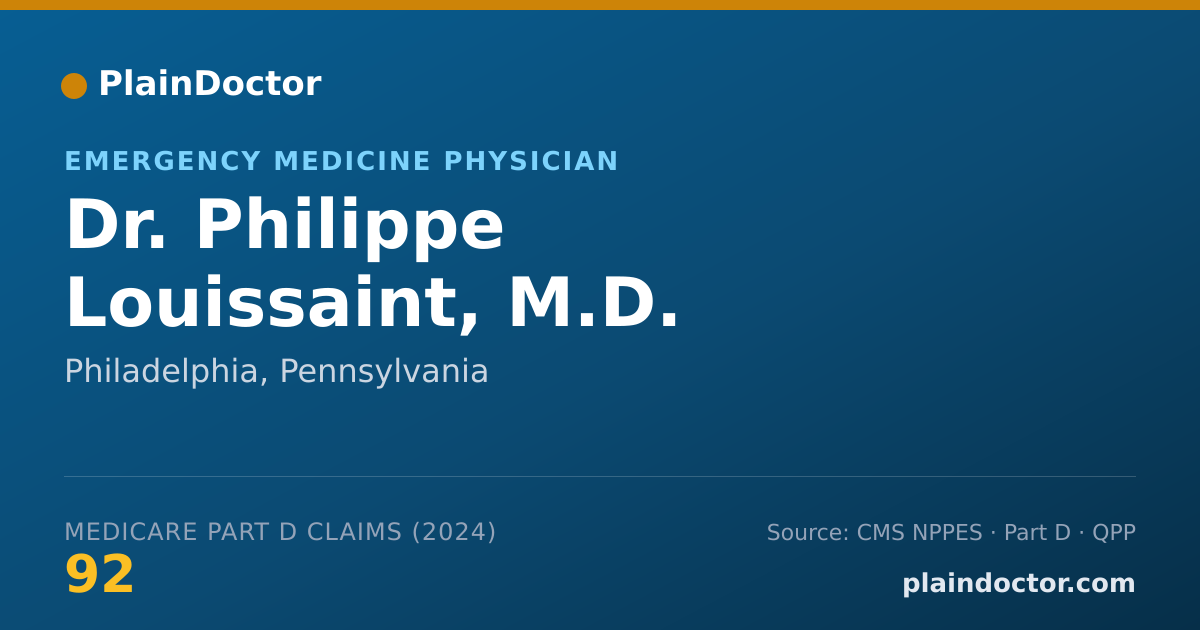Shareable card for Philippe Louissaint, M.D. - Emergency Medicine Physician, Philadelphia, PA