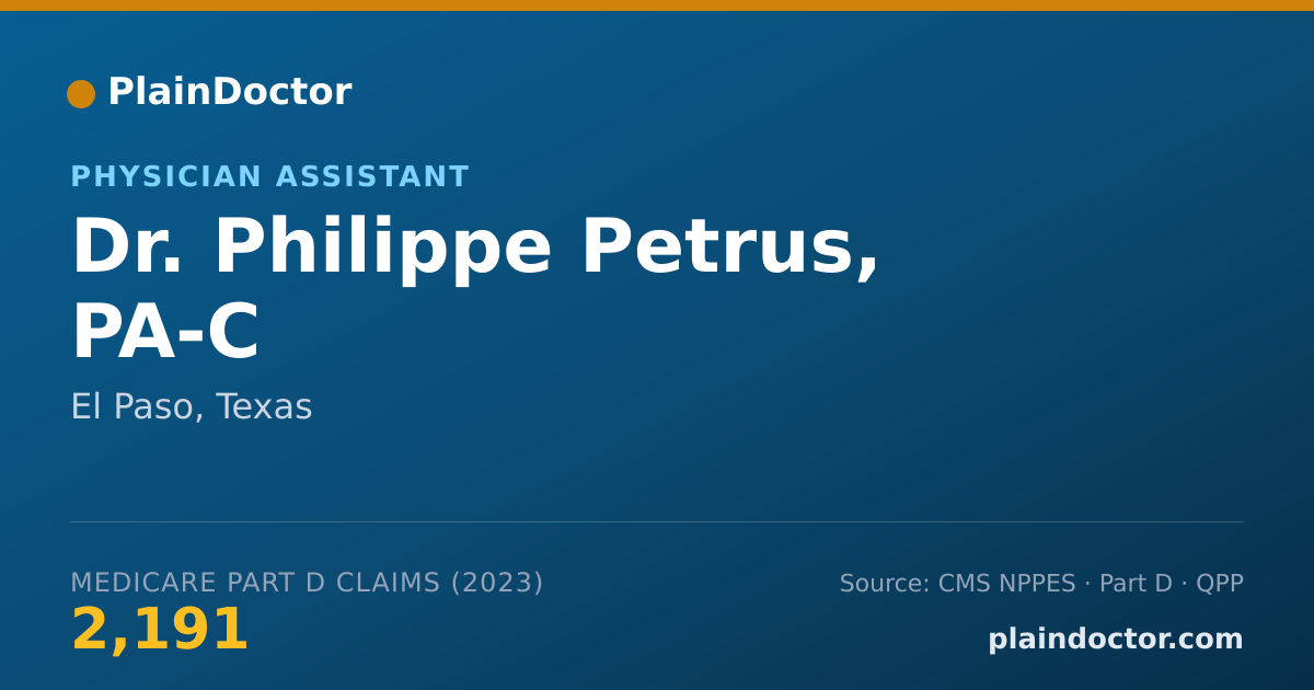 Shareable card for Philippe Petrus, PA-C - Physician Assistant, El Paso, TX