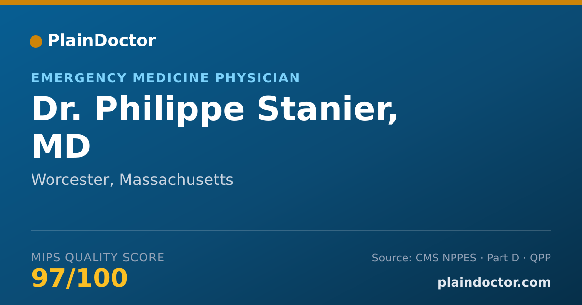 Shareable card for Philippe Stanier, MD - Emergency Medicine Physician, Worcester, MA