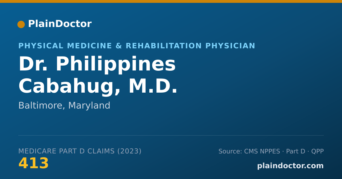 Shareable card for Philippines Cabahug, M.D. - Physical Medicine & Rehabilitation Physician, Baltimore, MD