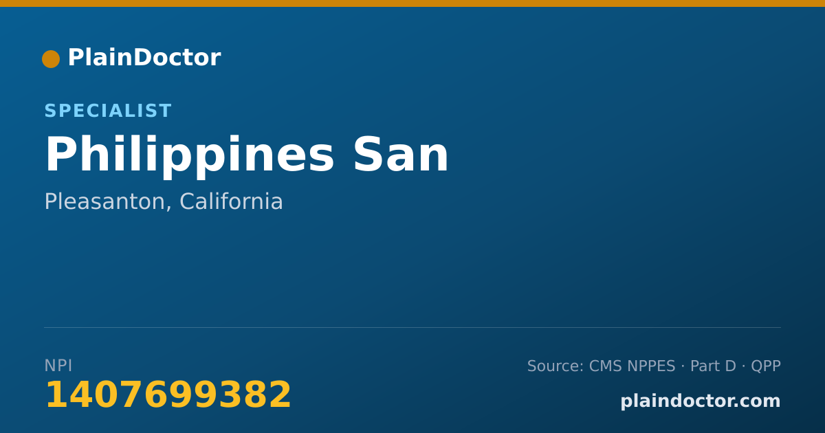 Shareable card for Philippines San - Specialist, Pleasanton, CA