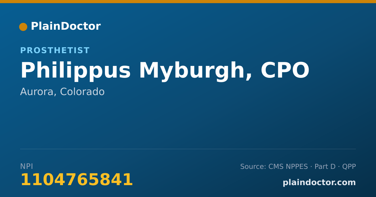 Shareable card for Philippus Myburgh, CPO - Orthotist, Aurora, CO