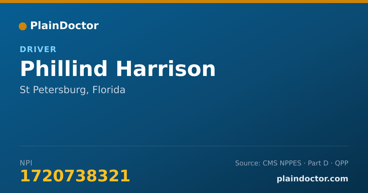 Shareable card for Phillind Harrison - Driver, St Petersburg, FL