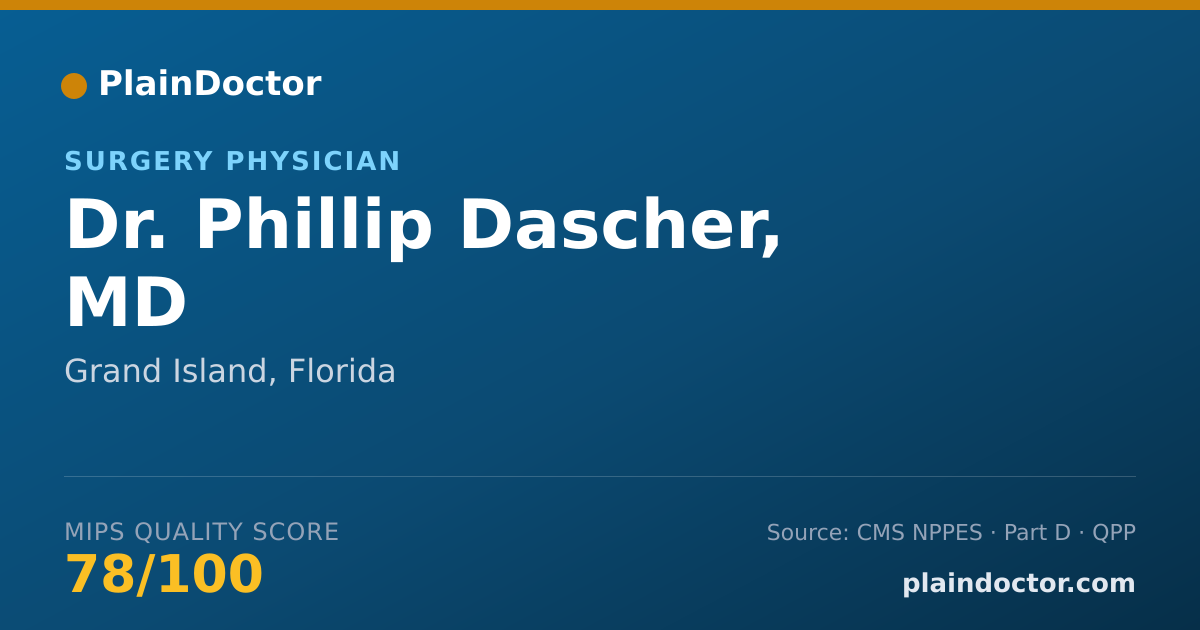 Shareable card for Phillip Dascher, MD - Surgery Physician, Grand Island, FL