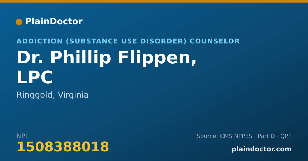 Shareable card for Phillip Flippen, LPC - Addiction (Substance Use Disorder) Counselor, Ringgold, VA