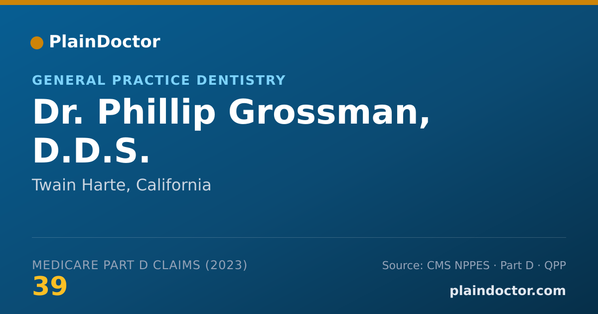 Shareable card for Phillip Grossman, D.D.S. - General Practice Dentistry, Twain Harte, CA