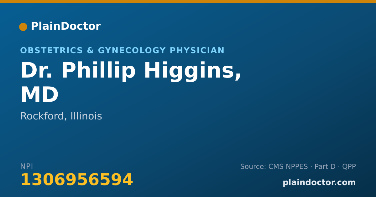 Shareable card for Phillip Higgins, MD - Obstetrics & Gynecology Physician, Rockford, IL