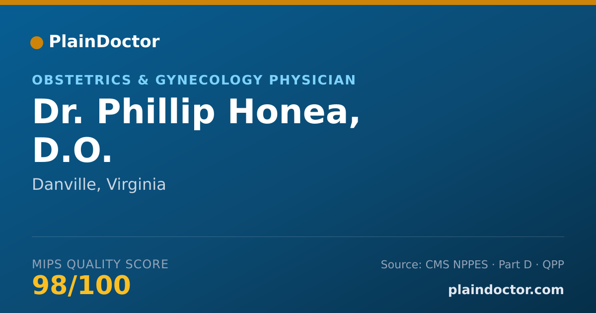 Shareable card for Phillip Honea, D.O. - Obstetrics & Gynecology Physician, Danville, VA