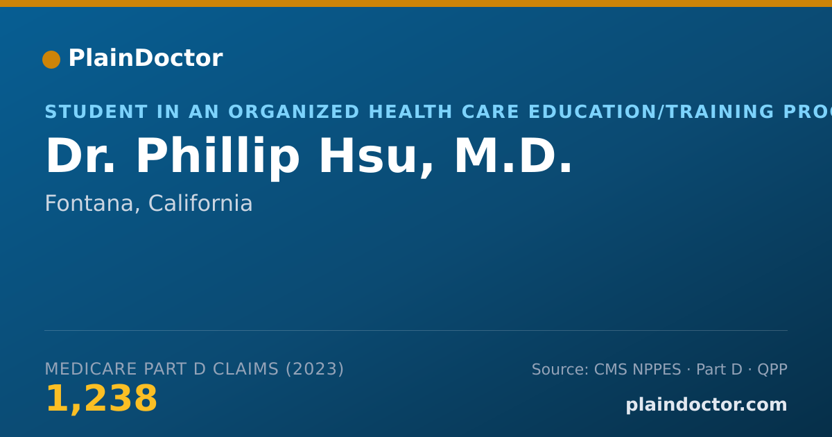 Shareable card for Phillip Hsu, M.D. - Student in an Organized Health Care Education/Training Program, Fontana, CA