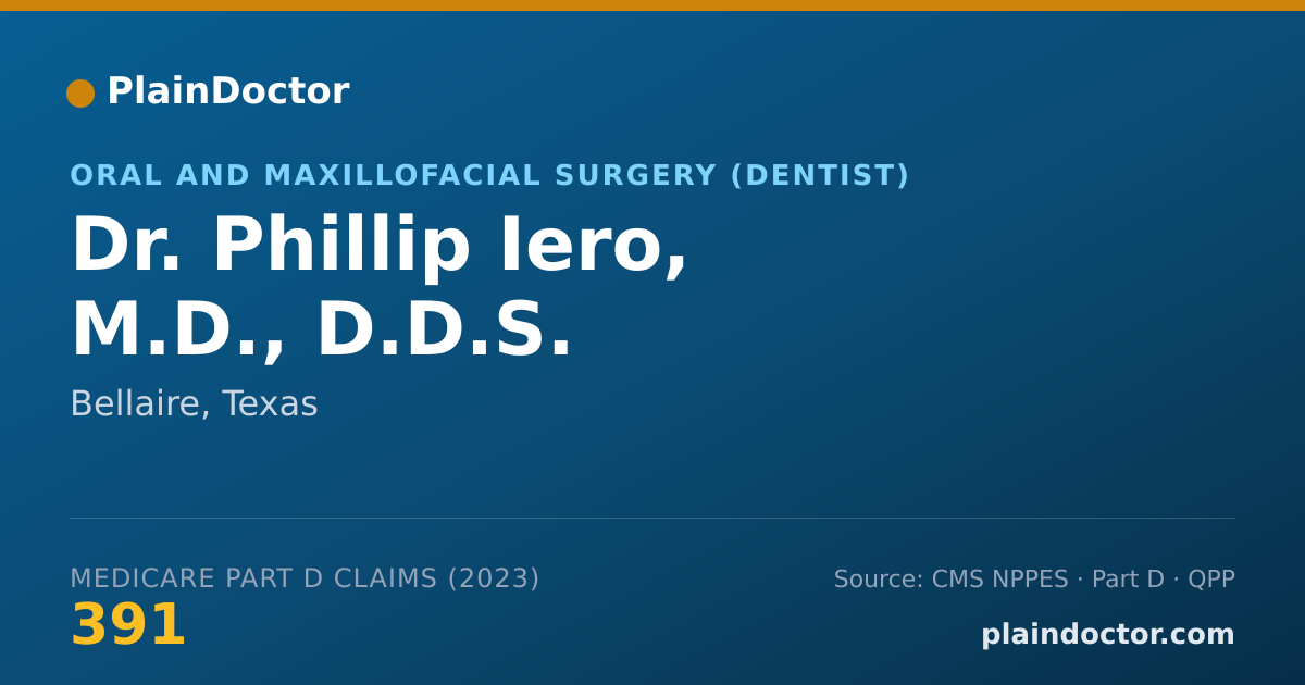 Shareable card for Phillip Iero, M.D., D.D.S. - Oral and Maxillofacial Surgery (Dentist), Bellaire, TX