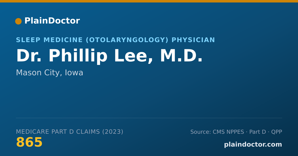 Shareable card for Phillip Lee, M.D. - Sleep Medicine (Otolaryngology) Physician, Mason City, IA