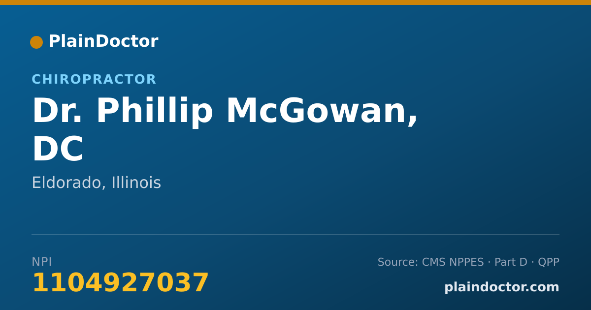 Shareable card for Phillip McGowan, DC - Chiropractor, Eldorado, IL