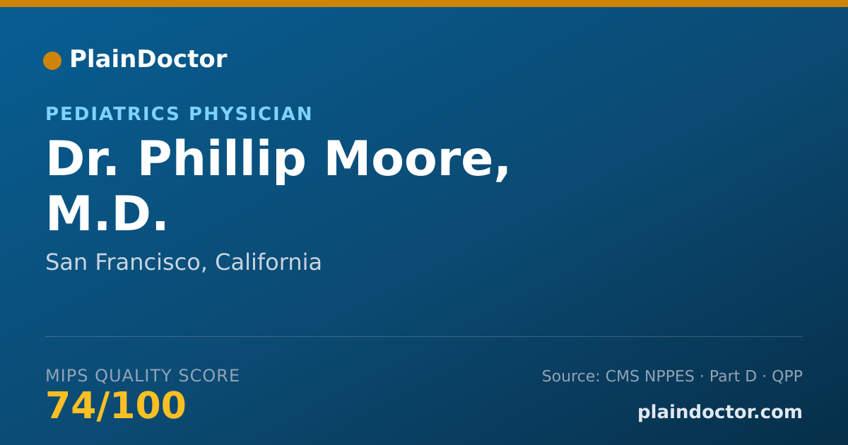 Shareable card for Phillip Moore, M.D. - Pediatrics Physician, San Francisco, CA