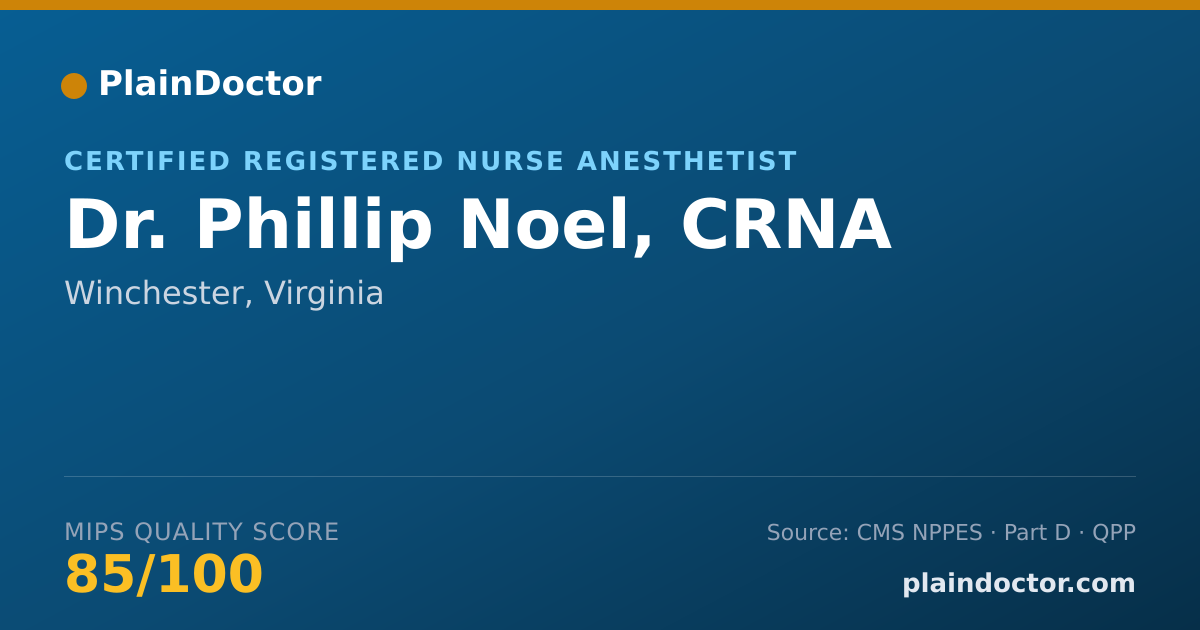 Shareable card for Phillip Noel, CRNA - Certified Registered Nurse Anesthetist, Winchester, VA