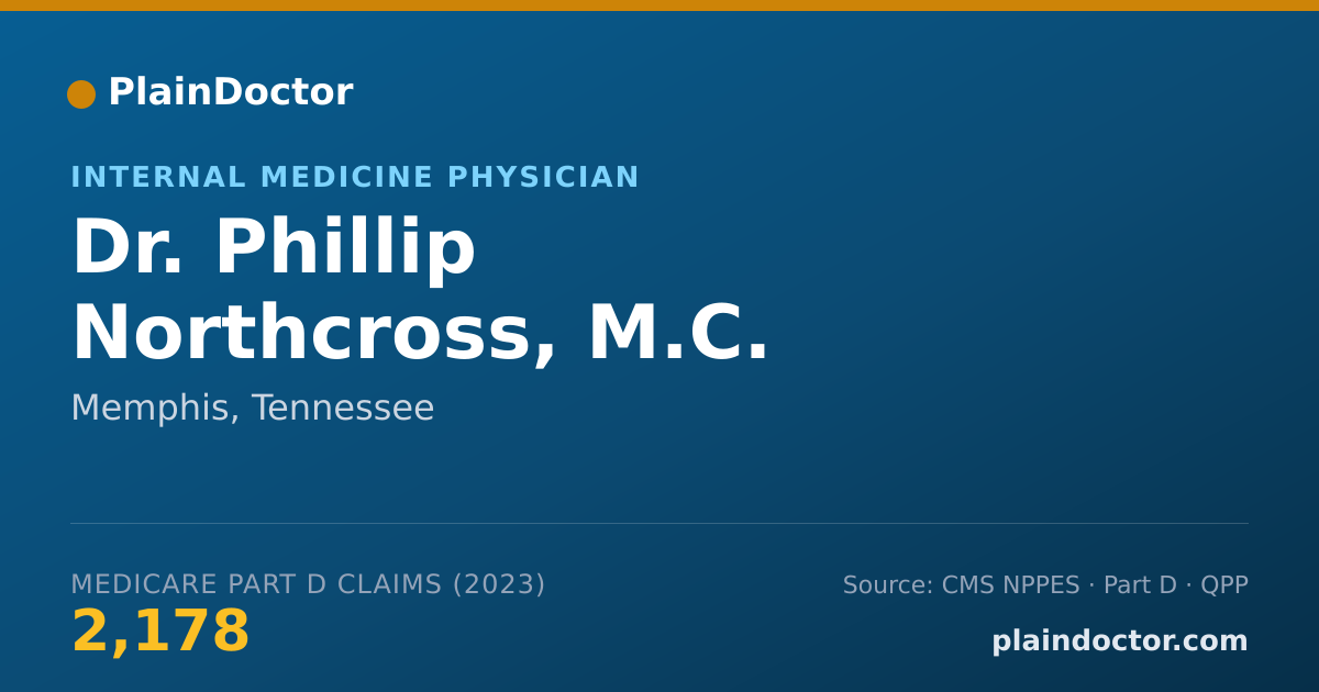 Shareable card for Phillip Northcross, M.C. - Internal Medicine Physician, Memphis, TN