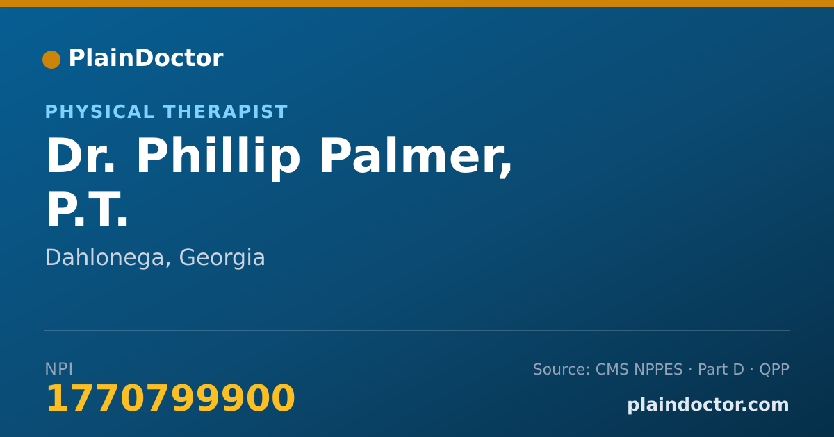 Shareable card for Phillip Palmer, P.T. - Physical Therapist, Dahlonega, GA