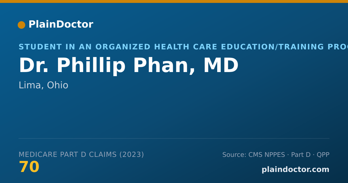 Shareable card for Phillip Phan, MD - Student in an Organized Health Care Education/Training Program, Lima, OH