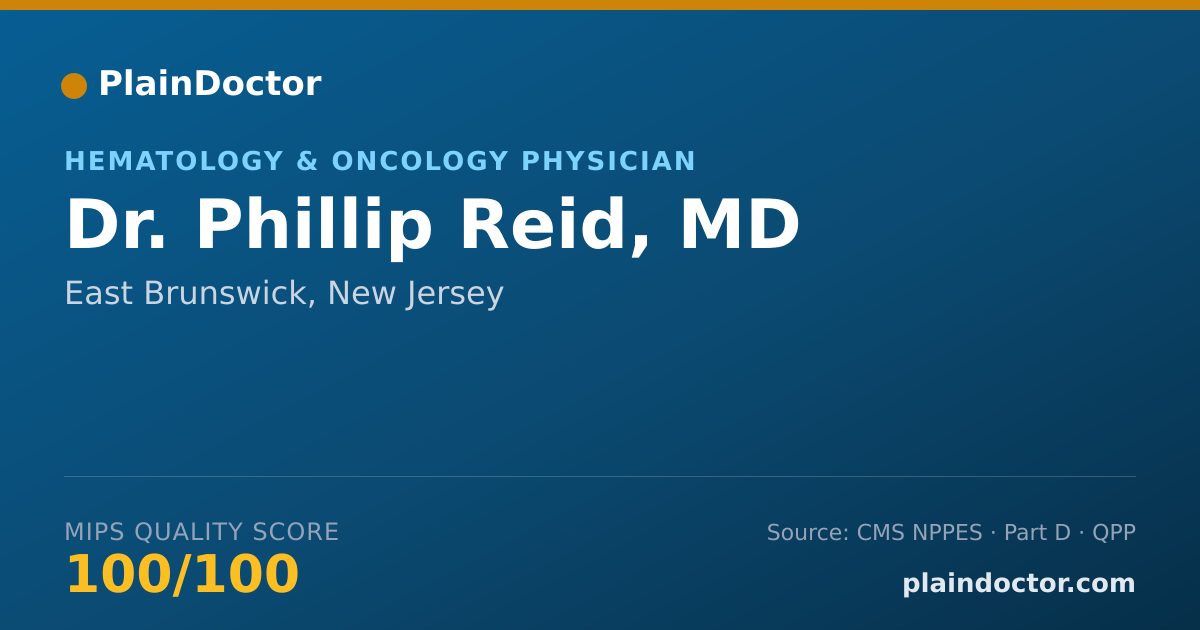 Shareable card for Phillip Reid, MD - Hematology & Oncology Physician, East Brunswick, NJ
