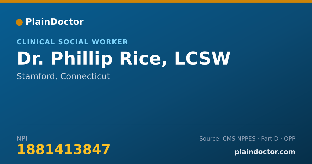 Shareable card for Phillip Rice, LCSW - Clinical Social Worker, Stamford, CT