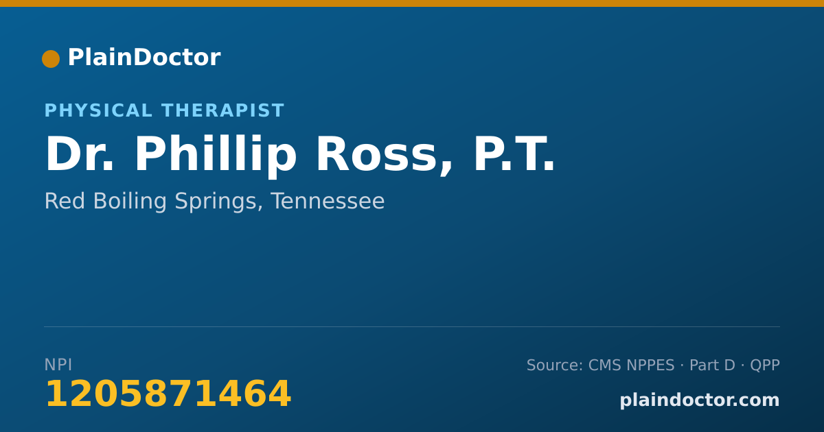 Shareable card for Phillip Ross, P.T. - Physical Therapist, Red Boiling Springs, TN