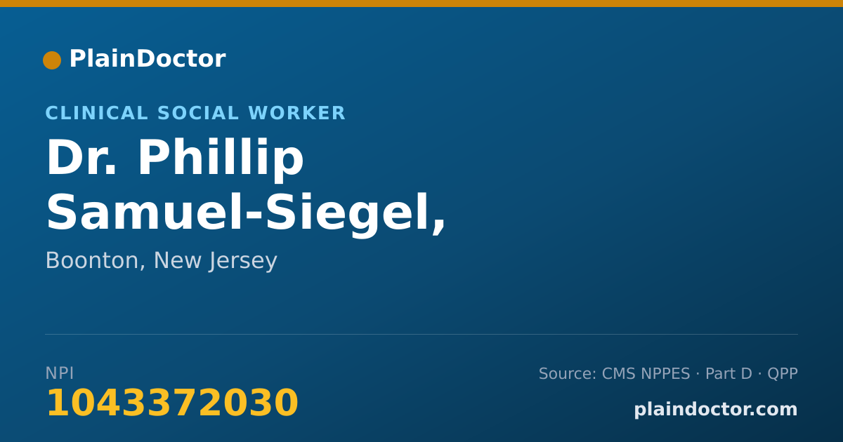 Shareable card for Phillip Samuel-Siegel, L.C.S.W. - Clinical Social Worker, Boonton, NJ