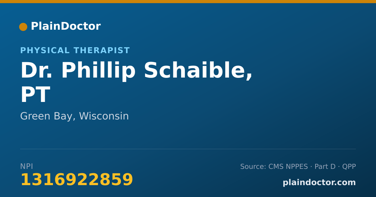Shareable card for Phillip Schaible, PT - Physical Therapist, Green Bay, WI