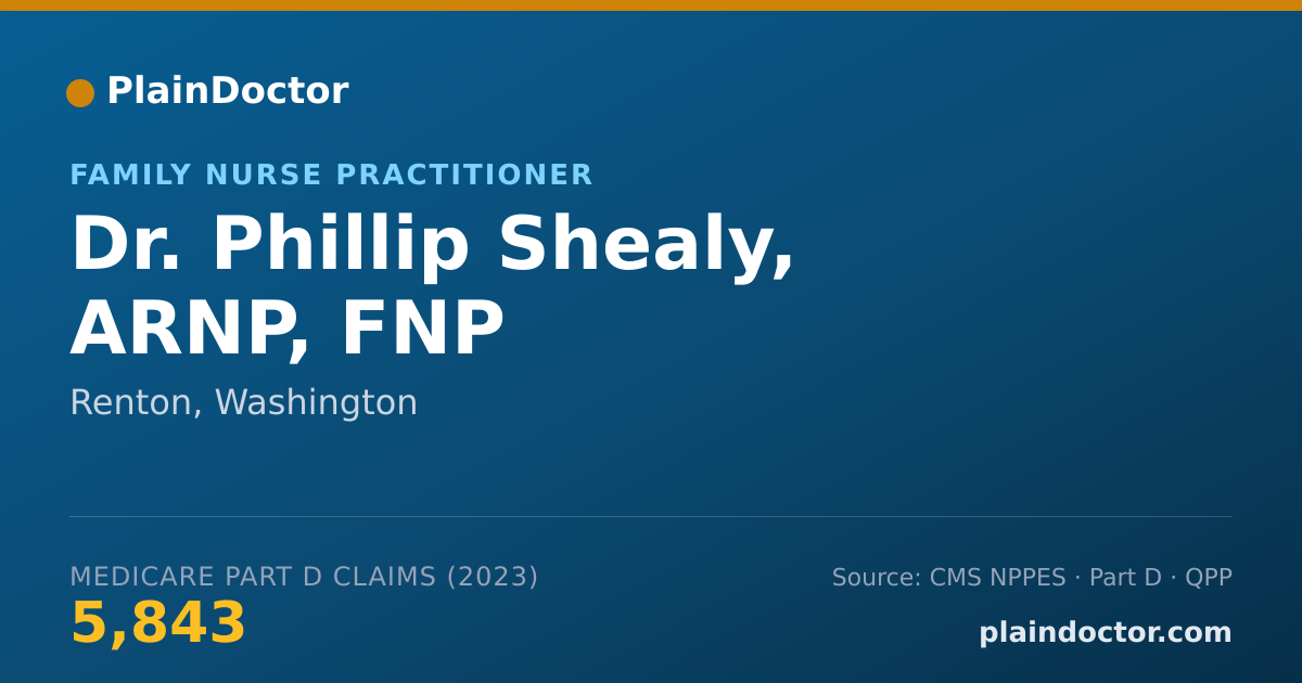 Shareable card for Phillip Shealy, ARNP, FNP - Family Nurse Practitioner, Renton, WA