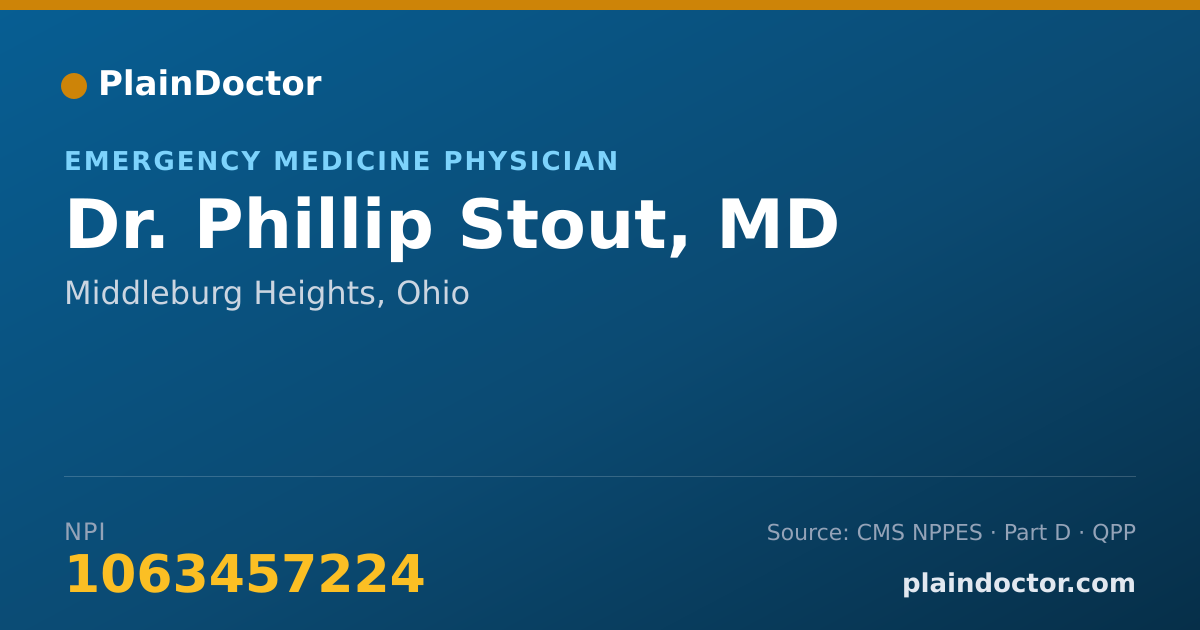 Shareable card for Phillip Stout, MD - Emergency Medicine Physician, Middleburg Heights, OH