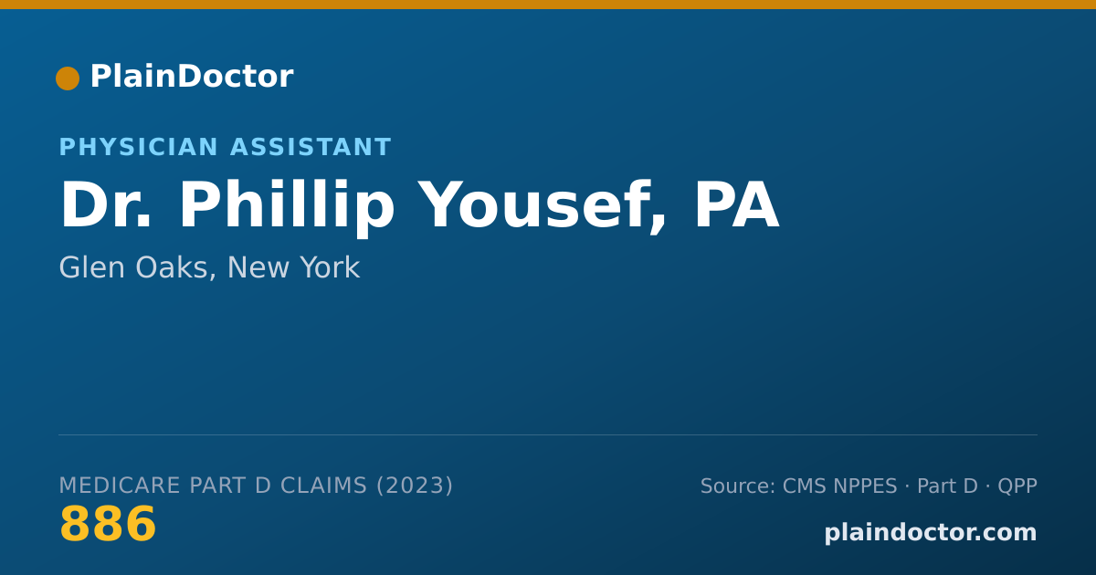 Shareable card for Phillip Yousef, PA - Physician Assistant, Glen Oaks, NY