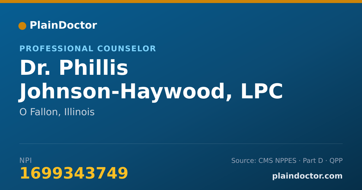 Shareable card for Phillis Johnson-Haywood, LPC - Professional Counselor, O Fallon, IL