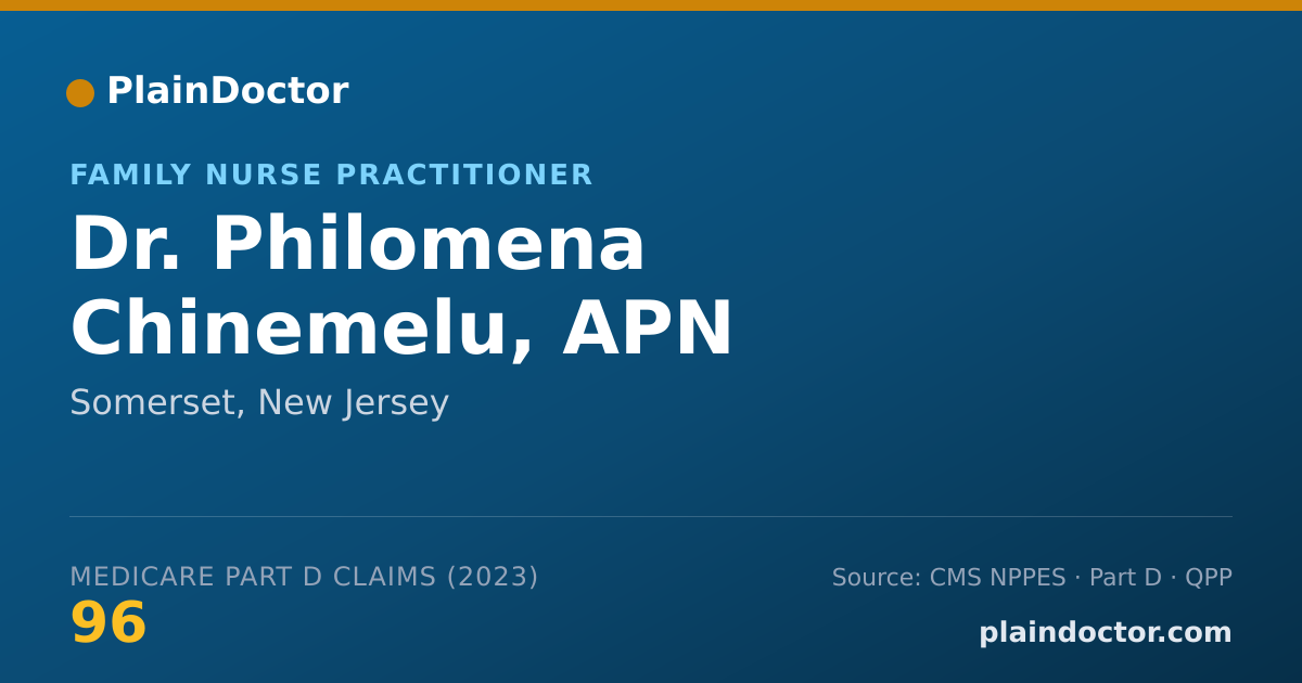 Shareable card for Philomena Chinemelu, APN - Family Nurse Practitioner, Somerset, NJ
