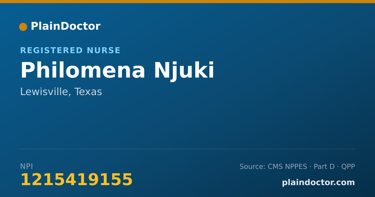 Shareable card for Philomena Njuki - Registered Nurse, Lewisville, TX