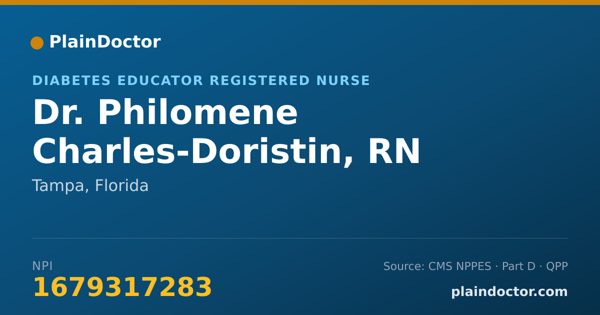 Shareable card for Philomene Charles-Doristin, RN - Diabetes Educator Registered Nurse, Tampa, FL