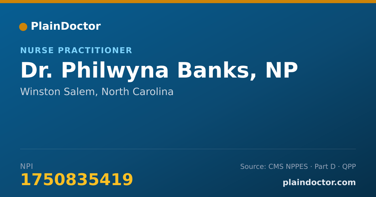 Shareable card for Philwyna Banks, NP - Nurse Practitioner, Winston Salem, NC