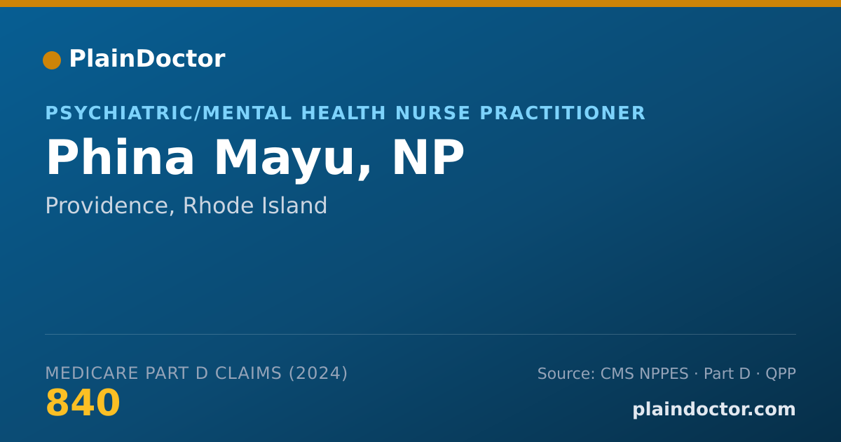 Shareable card for Phina Mayu, NP - Psychiatric/Mental Health Nurse Practitioner, Providence, RI