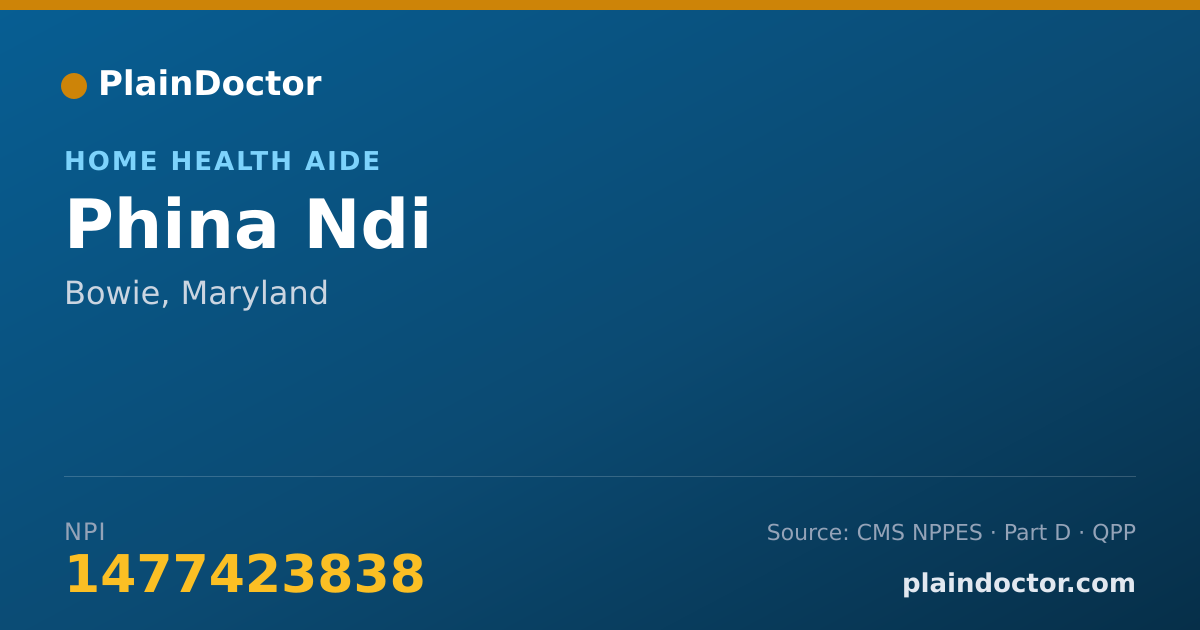 Shareable card for Phina Ndi - Home Health Aide, Bowie, MD