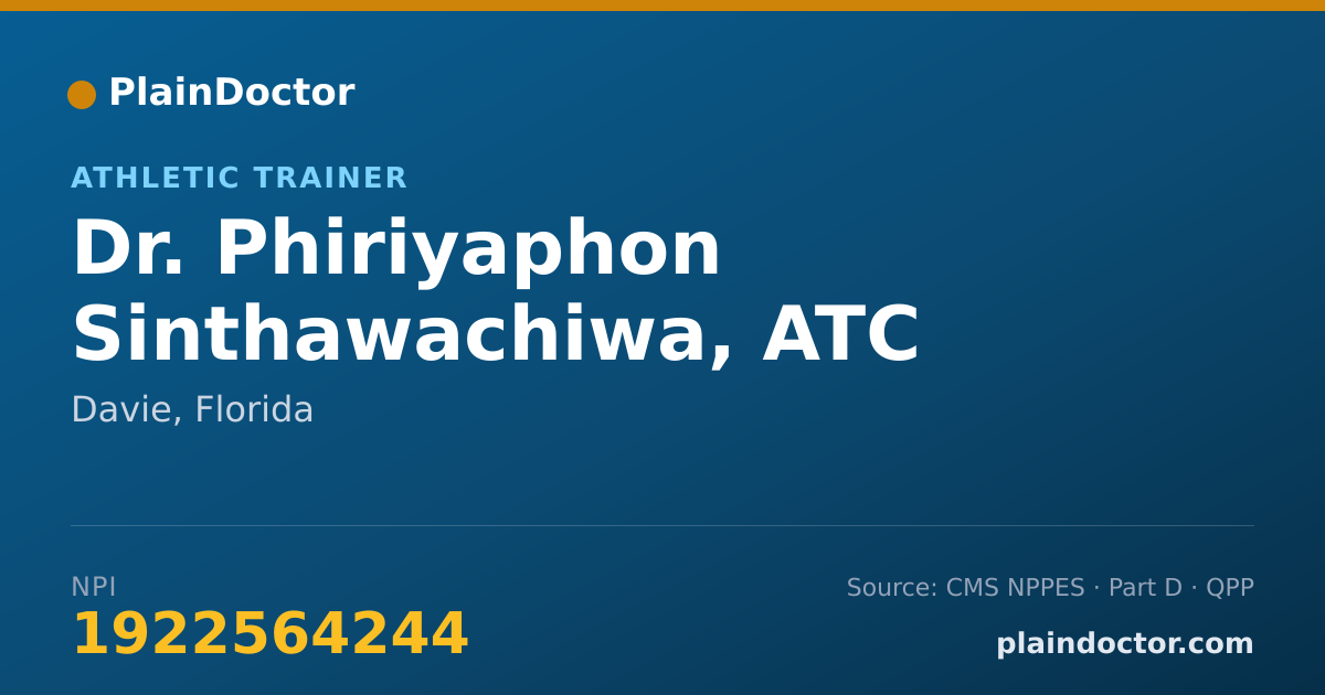 Shareable card for Phiriyaphon Sinthawachiwa, ATC - Athletic Trainer, Davie, FL