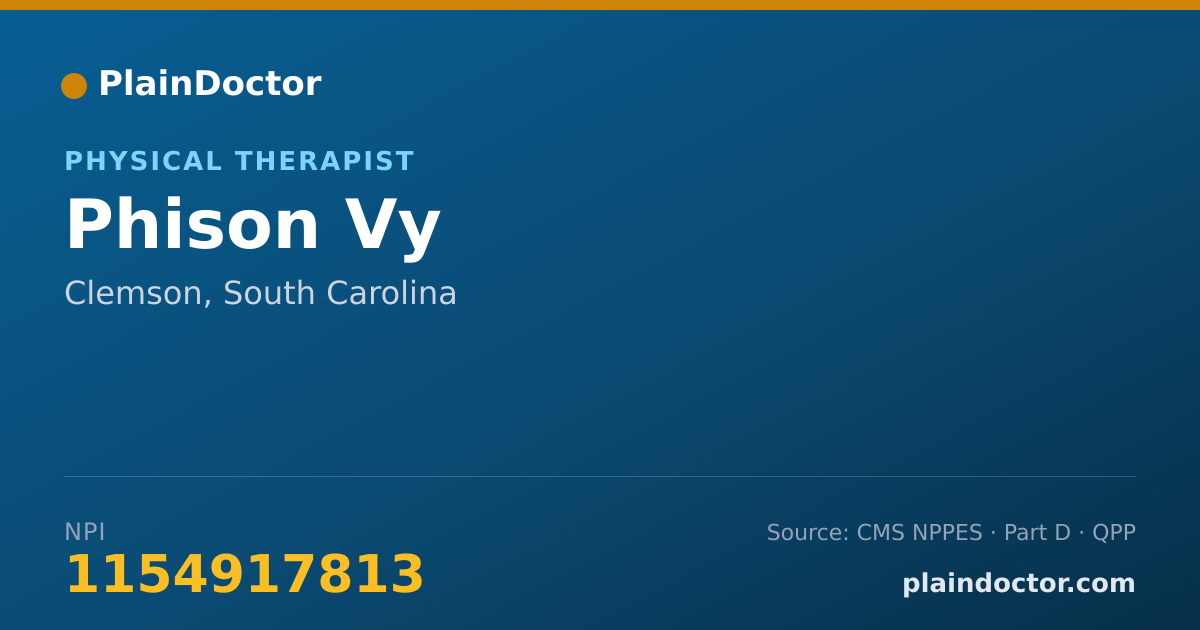 Shareable card for Phison Vy - Physical Therapist, Clemson, SC