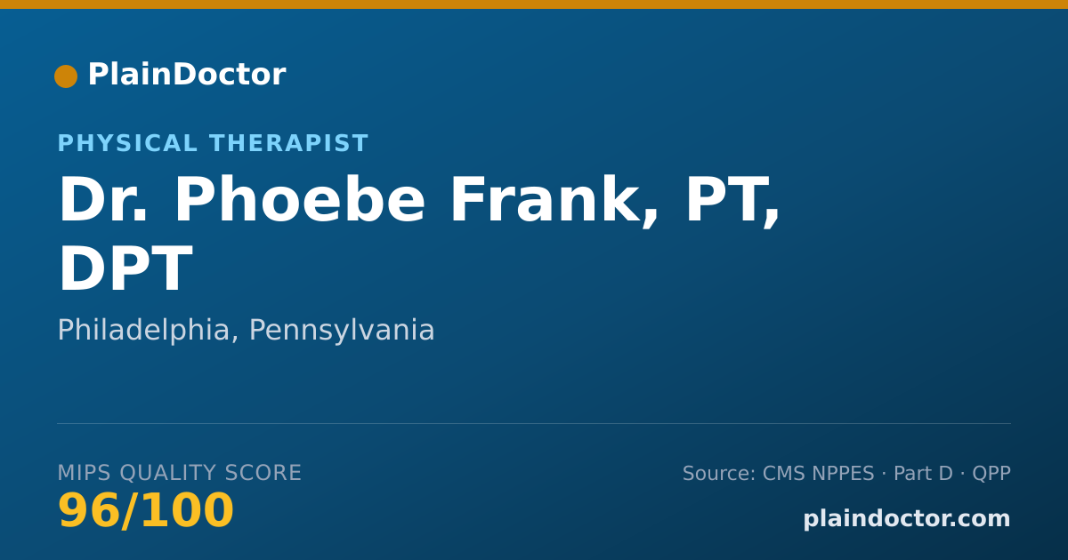 Shareable card for Phoebe Frank, PT, DPT - Physical Therapist, Philadelphia, PA