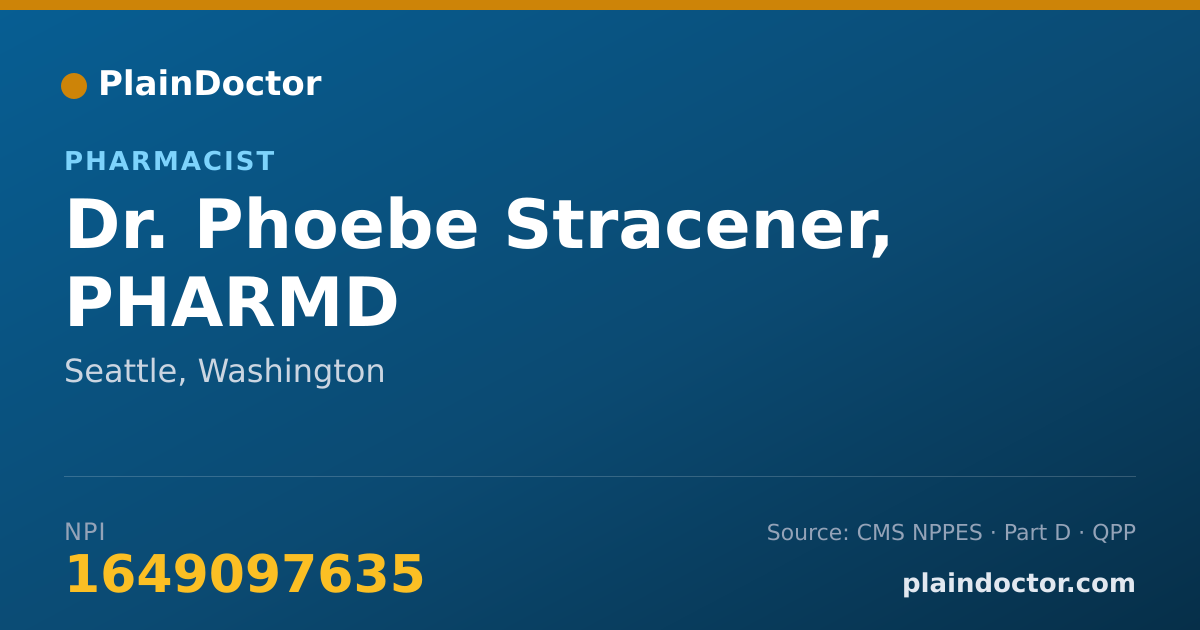 Shareable card for Phoebe Stracener, PHARMD - Pharmacist, Seattle, WA