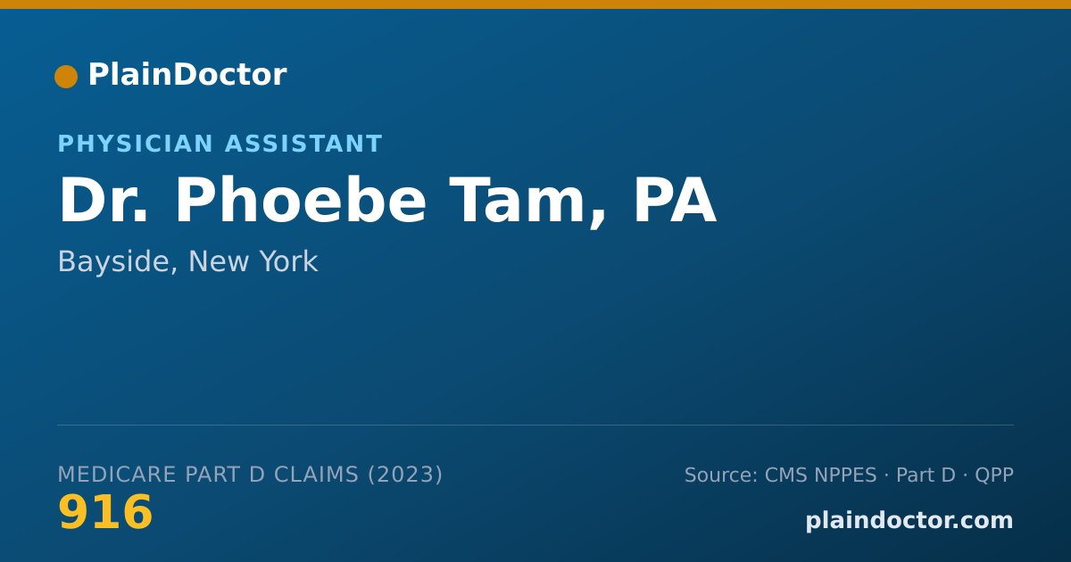 Shareable card for Phoebe Tam, PA - Physician Assistant, Bayside, NY