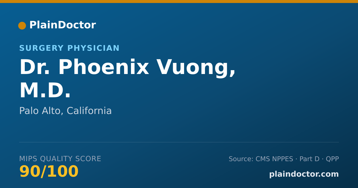 Shareable card for Phoenix Vuong, M.D. - Surgery Physician, Palo Alto, CA